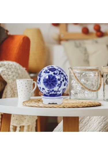 Ximistore9 "antik Çin Tarzı Mavi-beyaz Seramik Küre Dekor - Ofis & Ev Süslemesi"