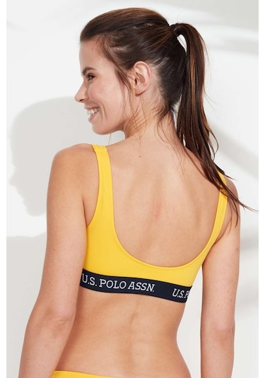 U.S. Polo Assn. Kadın Sarı U Yaka Bralet Bikini Üst 21503