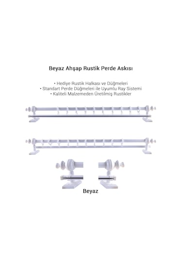 Perdejim Ahşap Rustik Perde Askısı - Rustik Borusu - Raylı Ve Raysız