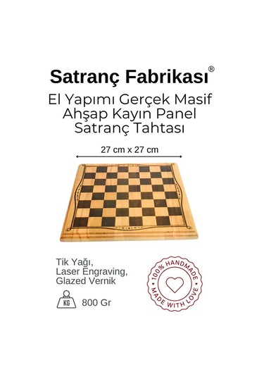 Mc52 Metal Satranç Takımı El Yapımı Doğal Ahşap Kayın Tahta Antik Metal Taşlar