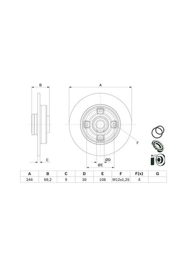 Citroen C3 Aircross 1.5hdı 2018-2025 Bosch Arka Disk Rulmanlı 2 Adet