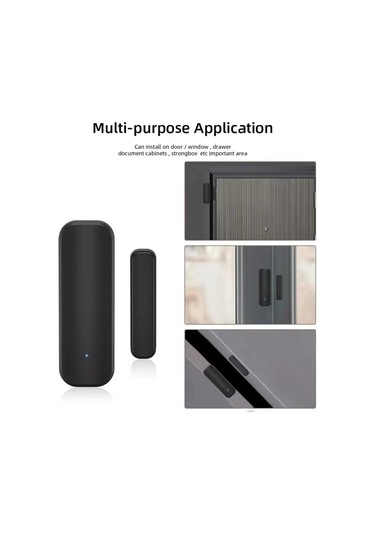 Ximistore9 Ev Güvenliği Wifi Pencere Kapı Sensörü - Açma/kapama Tespiti, Uzak Bildirim, Siyah, 1 Adet Pil Hariç