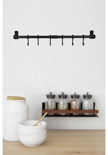 Metal Ergonomik Siyah Mutfak Ve Banyo Askısı Siyah