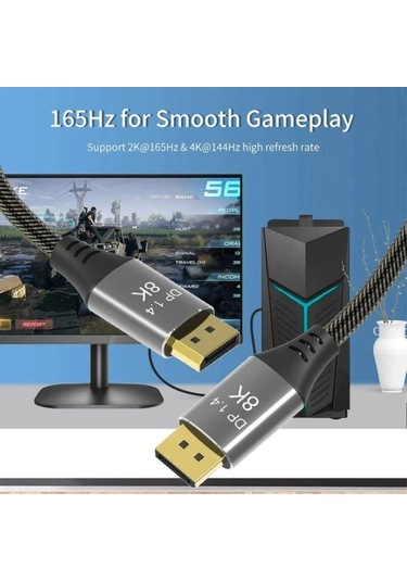 2 metre 8k display port kablo