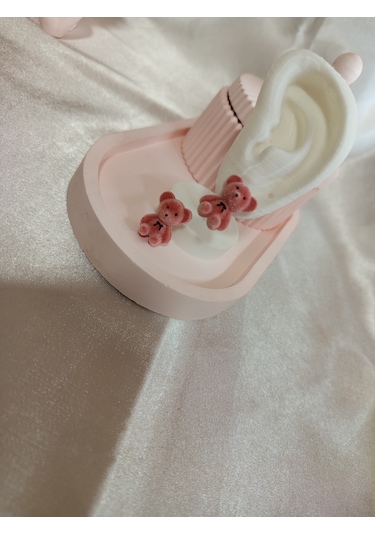Pembe Peluş Ayıcık Küpe