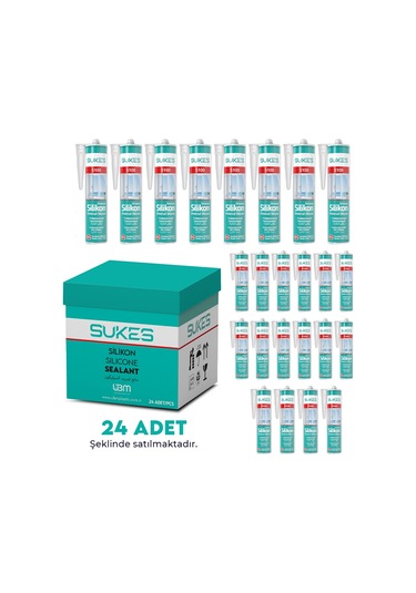 Sukes Universal Şeffaf Silikon 280 Gr 24 Lü Paket