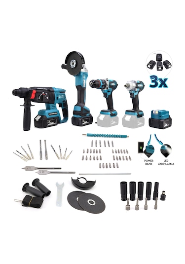 Chelikbei MK350 Akülü Vidalama Seti 5'li Mavi