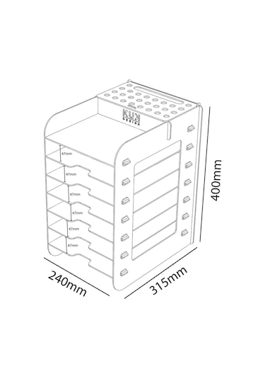 Kuk Design Robinia A4 Evrak Rafı Ofis Masaüstü Organizer Set Siyah