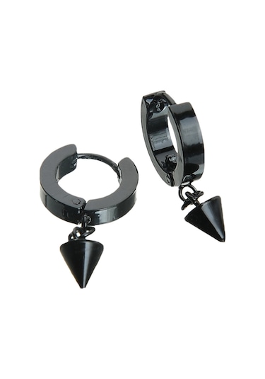 Sallanan Ok Uc Siyah Erkek Küpe Çelik Çift Takı Aksesuar W P24 T5 Çelik