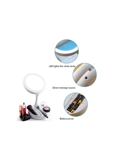 Cbtx Katlanabilir 10x Büyüteçli Led Işıklı Makyaj Aynası