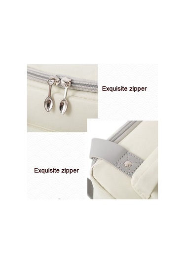 Cbtx Yalıtımlı Öğle Yemeği Çantası Polyester Açık Piknik Kamp Yiyecek Saklama Çantası Çanta - Beyaz + Yaprak Beyaz