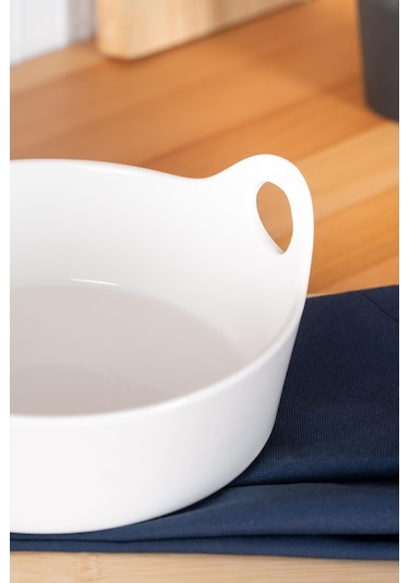 Acar Bianco Perla Oval Kulplu Kase - 21 Cm