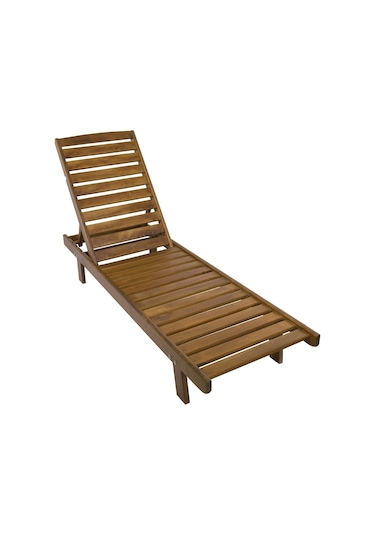 Motoryagmarket Riva Kademeli Ahşap Şezlong Tekerlekli -Deniz Güneş Keyfi X2