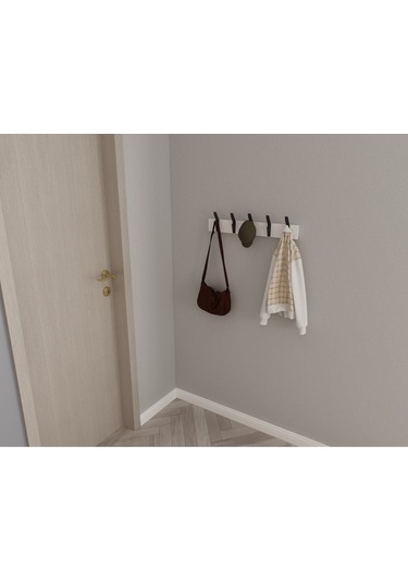 Hepsi3boyutlu Modern Duvar & Kapı Kanca Askılık - 5 Adet Siyah Kanca Askılık - Model No : 3 Siyah