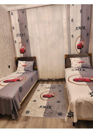 Dijital Baskı Çapa Araba Model Tek Kişilik Nevresim Takımı