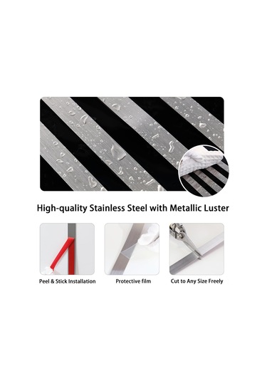 Yifomall Stainless Steel Otomatik Yapışkan Kenar Bandı 6m 50mm Ayna Gümüş Duvar Tavan Mobilya Dekoratif Kaplama