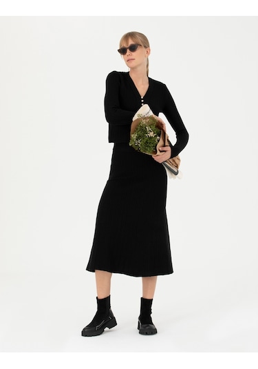 Pierre Cardin Kadın Siyah Etek Triko 50276344-vr046 Siyah