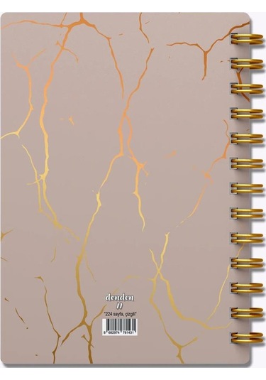 Denden Mermer Bej 17x24 Çizgili Defter Bej