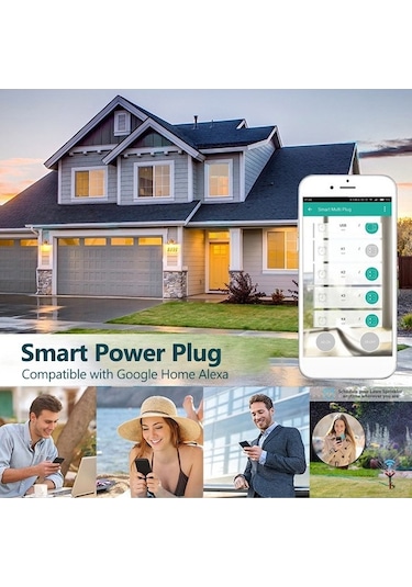 Pazly 16a Akıllı Wifi Priz - Google Home Uyumlu, Uzaktan Kontrol, Zamanlayıcı, Ses Komutu, Enerji Takibi, Beyaz