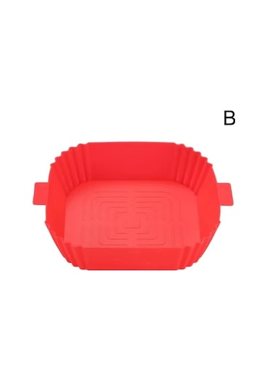 Air Fryer Silikon Tencere Sepeti Astarı Yapışmaz Fırın İçin Yeşil Diğer