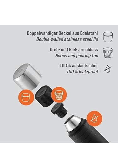 Majoris Vakum Termos,1000 Ml Siyah