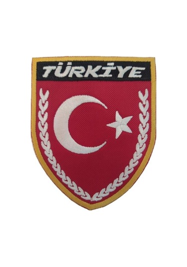 Türk Bayrağı Nakış Işleme Arma Patch 8x9 5 Cm