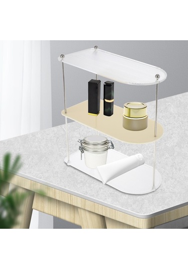 Suntek Katmanlı Vanity Organizatör Tepsi Baharat Rafı Yatak Mutfak Dresser 3 Katmanlı Beyaz
