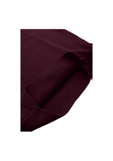 Deepsea Erkek Bordo Yarım Fermuarlı Oversize Kesim Triko Kazak %100 Pamuk, Yumuşak Dokulu Örgü Kazak 2608511 Bordo