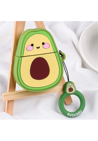 Iphone 1/2. Nesil Uyumlu Koruyucu Bluetooth Kulaklık Kılıfı Sevimli Avokado Figürlü Av0kado Airpods 1/2. Nesil