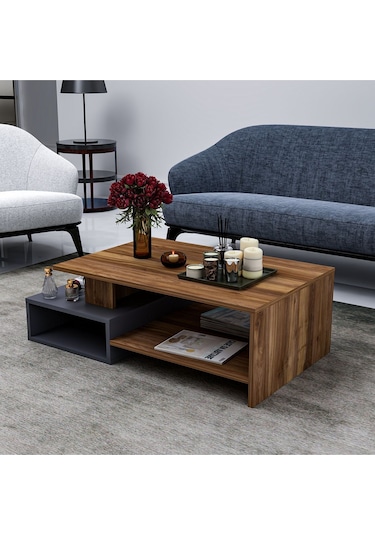 Dux Dekoratif Orta Sehpa Antrasit - Ceviz