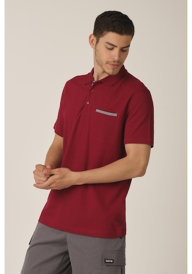 Alexander Gardi Alexandergardı Polo Yaka Erkek T-shirt Cas442940 Bordo
