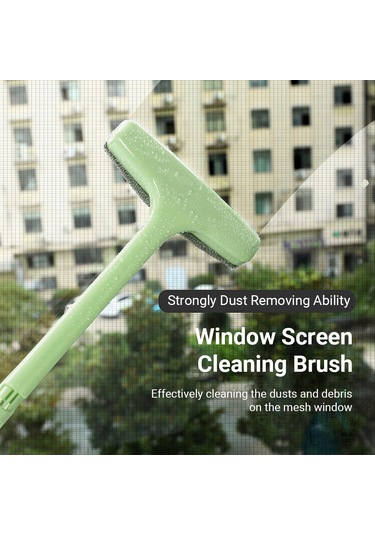 Samdoo Yeşil Kısa Tip Uzun Kollü Perde Temizleme Fırçası - Toz Ve Toz Toplamak İçin Tüy Dökmeyen Pp + Tüy Malzeme