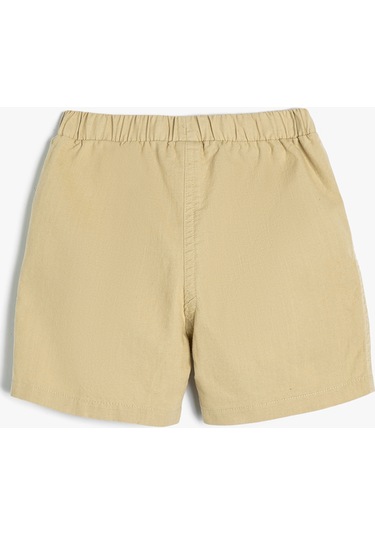 Koton Şort Kapaklı Cepli Beli Bağlamalı Pamuklu Haki 4smb40064tw Haki