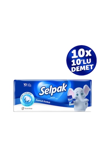 Selpak® Klasik Cep Mendil 10'lu 10 Paket