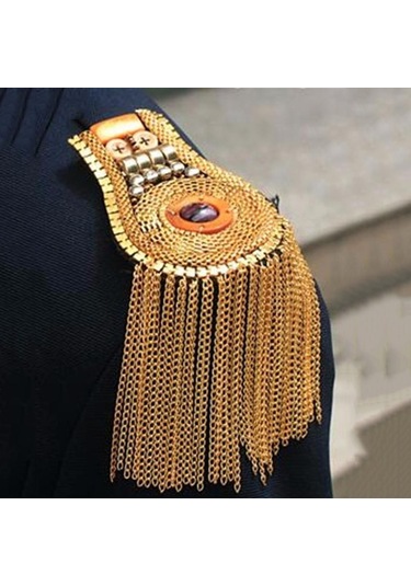 Suntek 1 Çift Gotik Punk Saçaklı Omuz Kurulu Mark Kostüm Altın