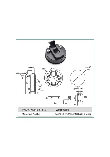 Plastik Siyah Yuvarlak Yuvarlak Yuvarlak Çekme Halka Kam Kilidi Bağlantıları Dökme Teknesi Deniz Donanım Aksesuarı 1 Pcs Kilitleri Xk246-61b Kırmızı - Sarı