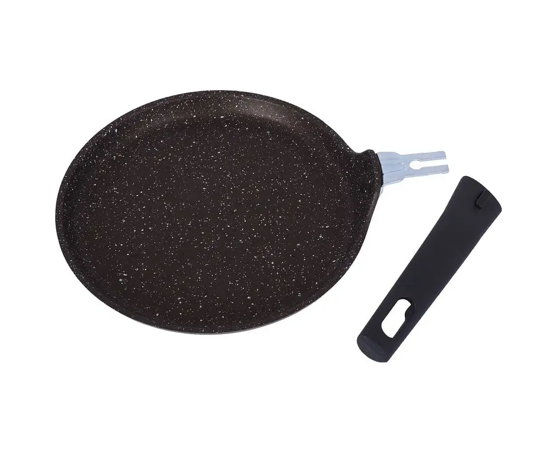 Kukmara 22 Cm Çıkarılabilir Saplı Yapışmaz Krep Tavası 13741814 Kahve