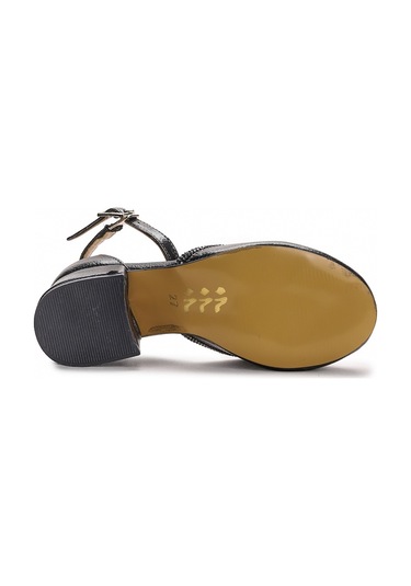 Kiko Kids 771 Taşlı Kız Çocuk 5 Cm Topuklu Sandalet Ayakkabı Platin