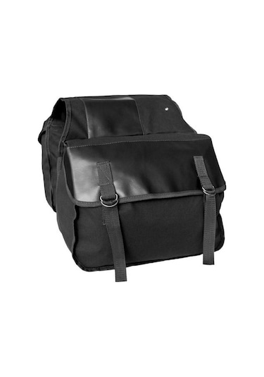 Taşınabilir Kanvas Motosiklet Heybe Çift Taraflı Arka Koltuk Saklama Bagaj Çantası Siyah