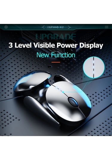 Inphıc X2 3 Modu Fare Kablosuz Bluetooth 4.0 / 5.0 Fare 2400 Dpı Şarj Edilebilir Fareler Dizüstü Bilgisayar İçin Işık İle