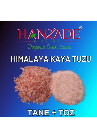 Hanzade Bitkisel Pembe Himalaya Tuzu Toz ve Tane 2 x 1 KG