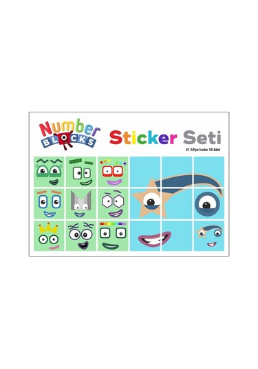 Number Blocks Matematik Eğitici Birim Küp Snapcubes /41-50 Sticker 18 Pcs