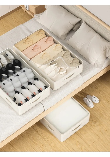 1 Adet Pamuk Ve Keten Şeffaf Yatak Alt Saklama Çantası Ev Diğer