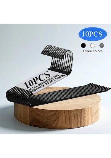 Tongdashop 20 Paket Siyah Z Tipi Metal Pantolon Askısı Pas Önleyici Maksimum Alan Tasarrufu siyah