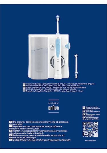 Oral-B Ağız Sağlığı Merkezi Ağız Duşu + Oxyjet Başlığı + Waterjet Başlığı