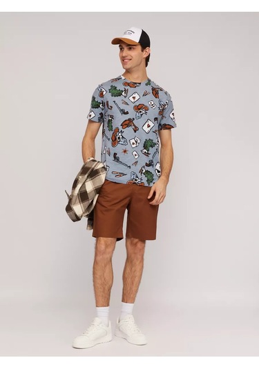 Zolla Baskılı Pamuklu Erkek Tişörtü 234588657 Gri