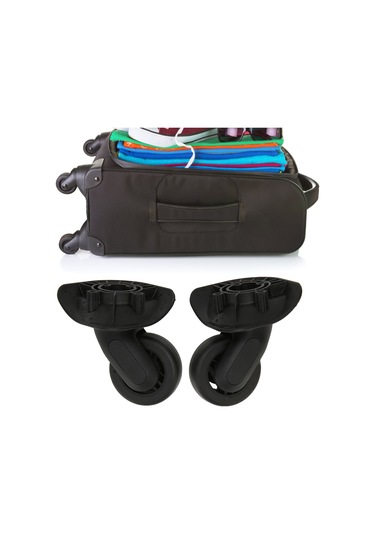 Moveevo Siyah Valiz Tekerlekleri, Pp-pet Malzeme, Sessiz Dönüşümlü, Kolay Kurulum, 2 Adet, Evrensel Valiz Tamiri Tekerlek Seti