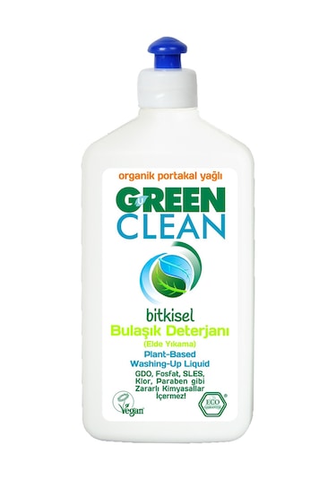 U Green Clean Organik Portakal Yağlı Bitkisel Sıvı Bulaşık Deterjanı 500 ML