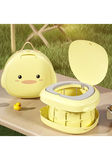 Katlanabilir Bebek Tuvaleti Taşınabilir Çocuk Lazımlık Tuvalet Eğitici Hijyenik Seyahat İçin Uygun Sarı