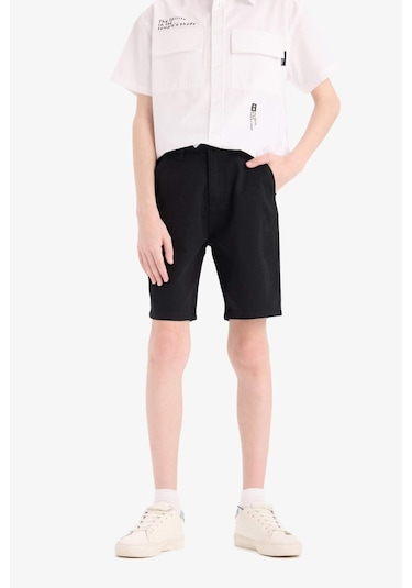 DeFacto Erkek Çocuk Cepli Basic Düz Gabardin Şort C2955A825SMBK27